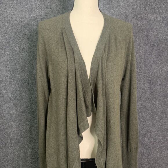 Loft Open Cardigan Waterfall Soft Wool Blend Minimalist Capsule Wardrobe Sz M - Picture 3 of 7